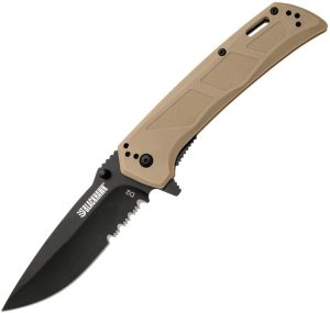 BHBB411TN.jpg Blackhawk Bunker Buster Linerlock Folding Knife D2 Tan