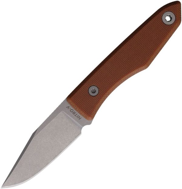 BIG009MBR.jpg Big Idea Design Lookout Fixed Blade Nitro V Brown Micarta