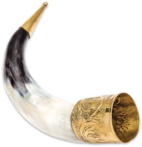 United Cutlery Viking Drinking Horn 14" Natural Cow Horn Brass