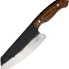 BenJahmin Camp Cleaver Fixed Blade Knife 7" Stainless Brown Wood