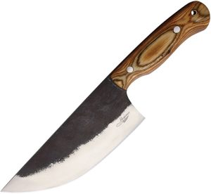 BenJahmin Camp Cleaver 7" Stainless Fixed Blade Brown Wood