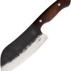 BKA030.jpg BenJahmin Camp Cleaver 7" Stainless Fixed Blade Brown Wood