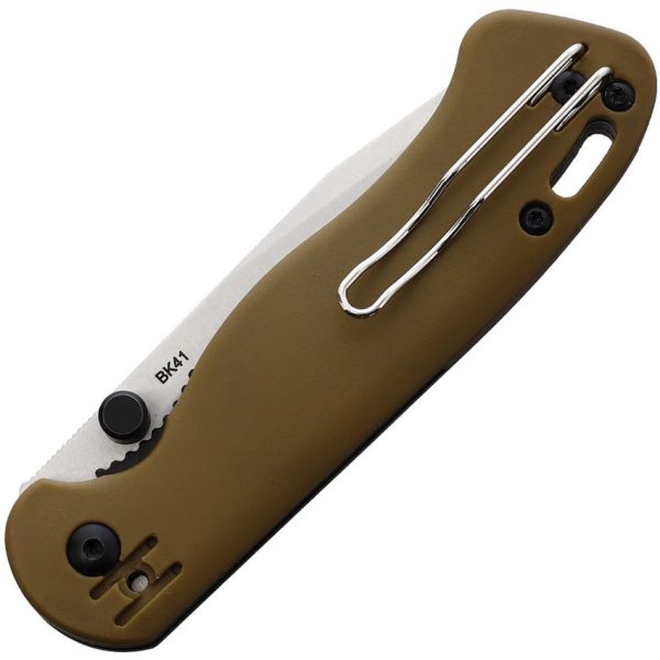 Becker Mini Linerlock Folding Knife D2 Steel Tan Handle