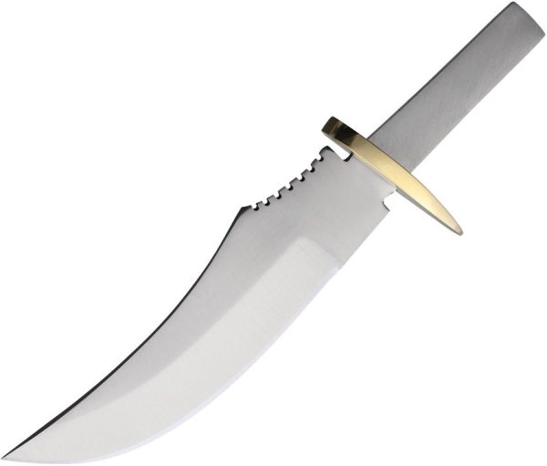 Knifemaking Clip Point Blade - Brass Guard Stainless