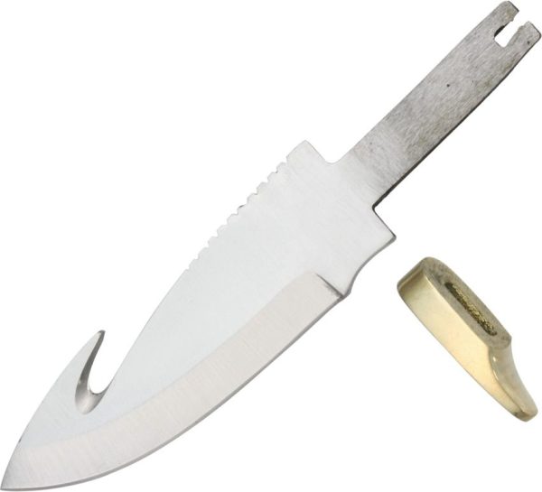 Knifemaking Guthook Blade Blank - 4in with Brass Guard