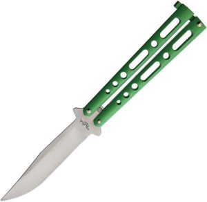 Benchmark Balisong Green Folding Knife 4" Stainless Blade USA