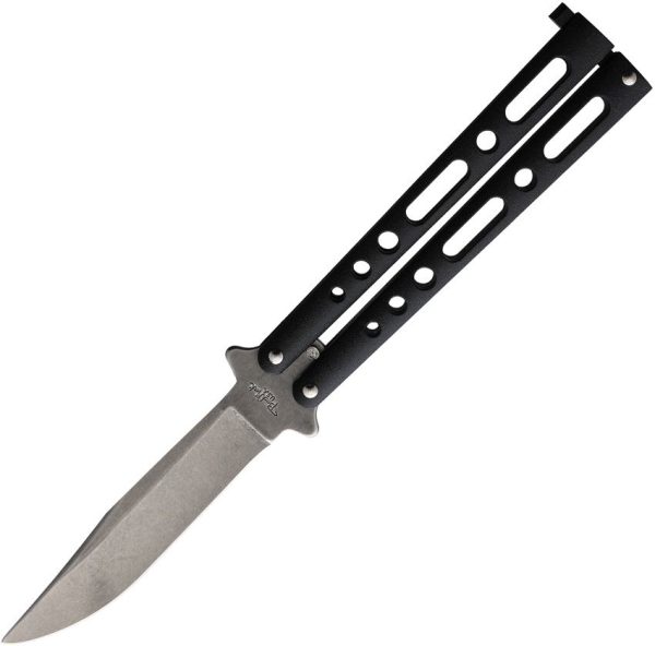 Benchmark Butterfly Black Stonewash Folding Knife 4" Blade