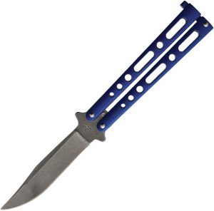 Benchmark Butterfly Blue Stonewash Folding Knife 4" Blade