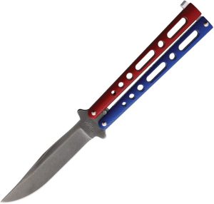 Benchmark Butterfly Red White Blue SW Folding Knife 4" Blade