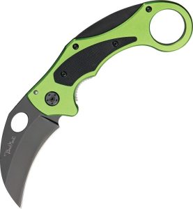 Benchmark Venom Karambit Neon Green Aluminum Handle