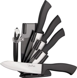 Benchmark Ceramic Kitchen Knife Set 5-Piece White Blade