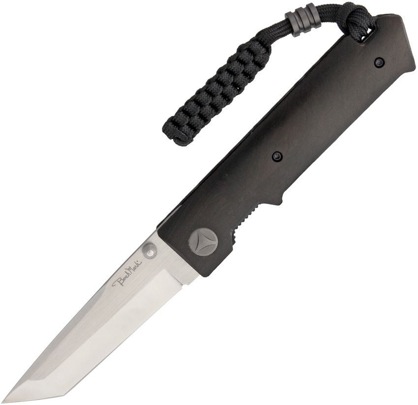 Benchmark 3" D2 Tanto Linerlock Folding Knife Black Wood