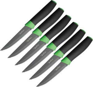 Benchmark 6-Piece Steak Knife Set - Gray Serrated