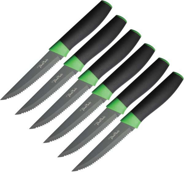 BMK134.jpg Benchmark 6-Piece Steak Knife Set - Gray Serrated