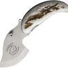 B Merry Pocket Ulu Caribou Antler Folding Knife 440 Stainless
