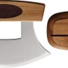 B Merry Ulu Birchwood Leather Inlay Knife