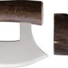 B Merry Ulu Caribou Antler Fixed Blade Knife 440 Stainless