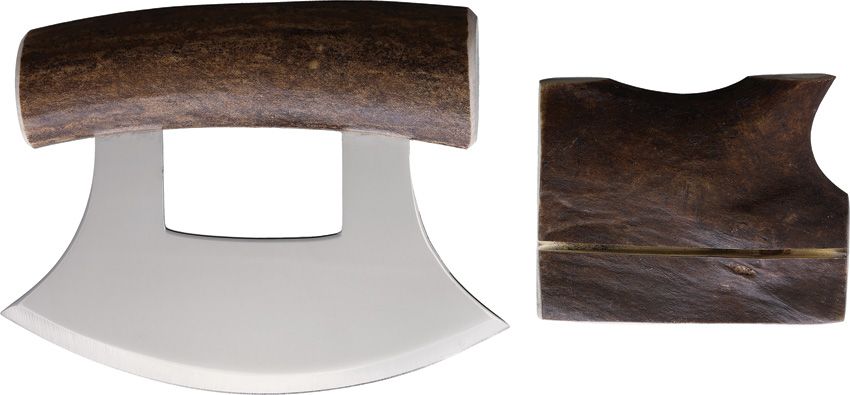 B Merry Ulu Caribou Antler Natural 5.75" Fixed Blade Knife
