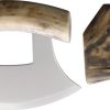 B Merry Ulu Caribou Antler Fixed Blade Knife 440 Stainless