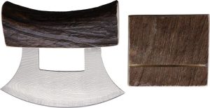 B Merry Ulu Moose Antler Damascus Fixed Blade Knife USA