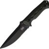 BucknBear Fixed Blade D2 Steel 6in Knife Black Green Canvas