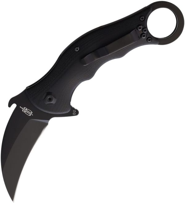 BucknBear Tactical Karambit Linerlock Folding Knife D2 Steel
