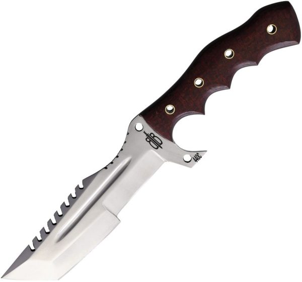 BucknBear Tanto Tracker Red Micarta Fixed Blade Knife 440SS