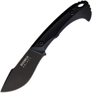 BucknBear Dark Piranha Fixed Blade Knife D2 Steel Black G10
