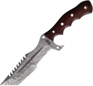 BucknBear Damascus Tanto Tracker Fixed Blade Knife 6in