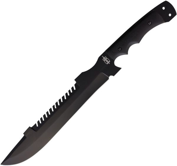BucknBear Ultimate Survival Machete 12.5" Black Fixed Blade
