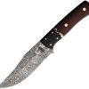 BucknBear Hunter Fixed Blade Damascus Steel Knife Red Wood
