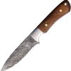 BucknBear Classic Hunter Damascus Fixed Blade Knife Brown Wood