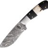 BNB15246.jpg BucknBear Damascus Fixed Blade 4.5" Knife Black Leather Sheath