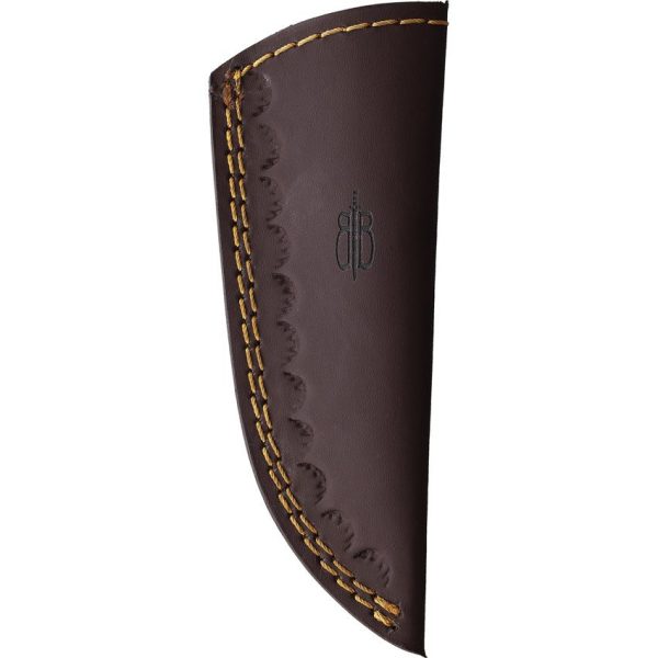 BucknBear Mini Camper Fixed Blade Knife Damascus Steel Brown Wood