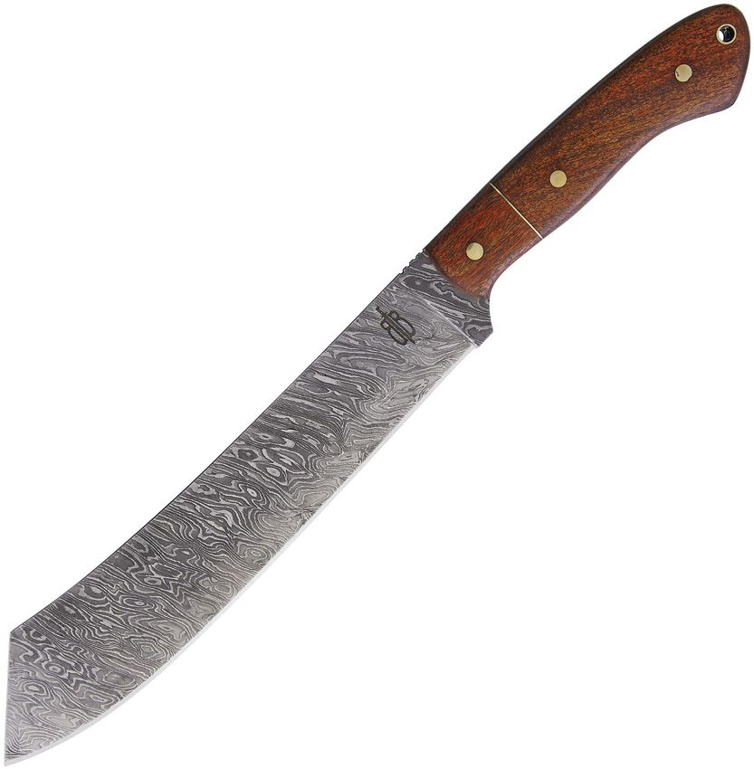 BNB15257.jpg BucknBear Utility Machete 9" Damascus Blade w/ Leather Sheath