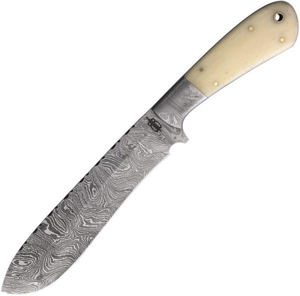 BucknBear Small Bone Machete 6.5" Damascus Fixed Blade