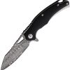 BucknBear Black Panther Damascus Folding Knife Linerlock G10