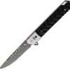 BucknBear Hornet Linerlock Damascus Folding Knife Black G10