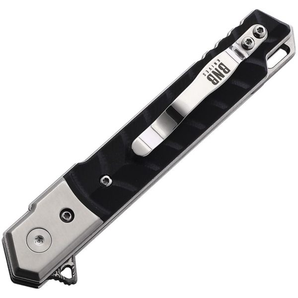 BucknBear Hornet Linerlock Damascus Folding Knife Black G10