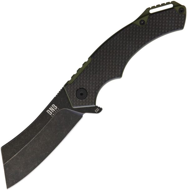 BNB42395C.jpg BucknBear Cleaver Framelock - D2 Blade Green Handle