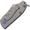 BucknBear Mini EDC Framelock Damascus Folding Knife Gray Titanium