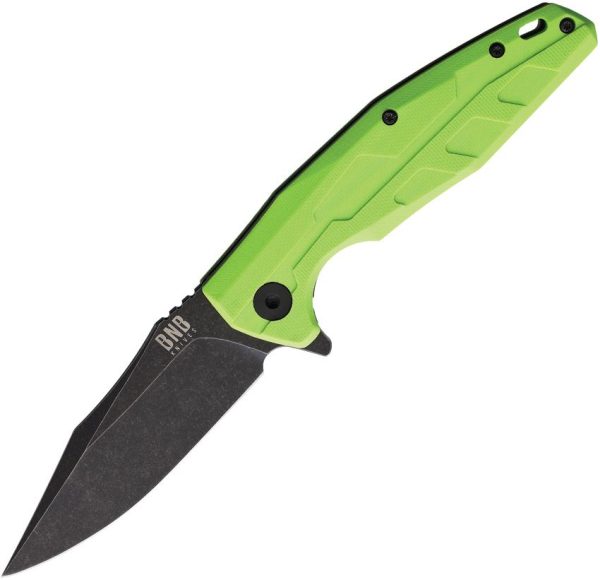 BucknBear Chameleon Linerlock Folding Knife D2 Steel Lime G10