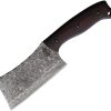 BNB91553.jpg BucknBear Damascus Cleaver 5" Fixed Blade Knife G10 Handle
