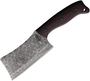 BucknBear Damascus Cleaver 5" Fixed Blade Knife G10 Handle
