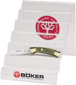 BO099949.jpg Boker Acrylic Knife Display Stand - 6-Shelf Clear