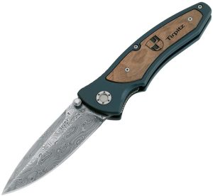 BO110190DAM.jpg Boker Tirpitz Damascus Linerlock - Walnut Inlay