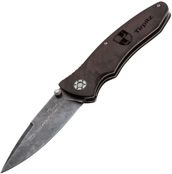 Boker Tirpitz Linerlock Walnut Damascus 4 inch