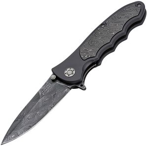 BO110237DAM.jpg Boker Leopard Linerlock Black Damascus 3.88in