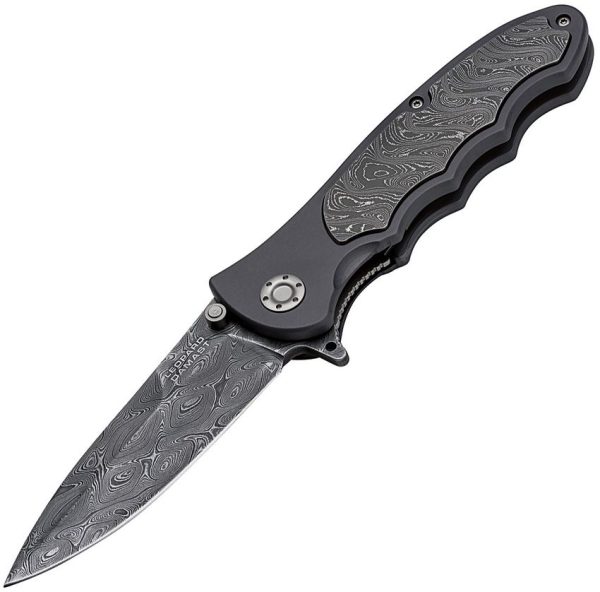 Boker Leopard Linerlock Black Damascus 3.88in