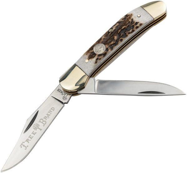 Boker Copperhead Stag Two-Blade Folding Knife